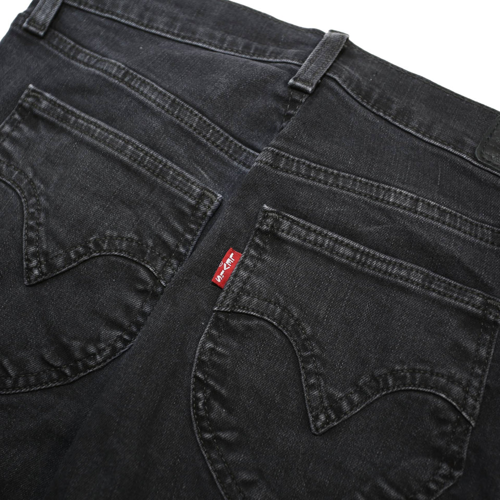 LEVI'S Big E Womens Jeans Black Slim Skinny Denim W27 L28 Iconic Stitch