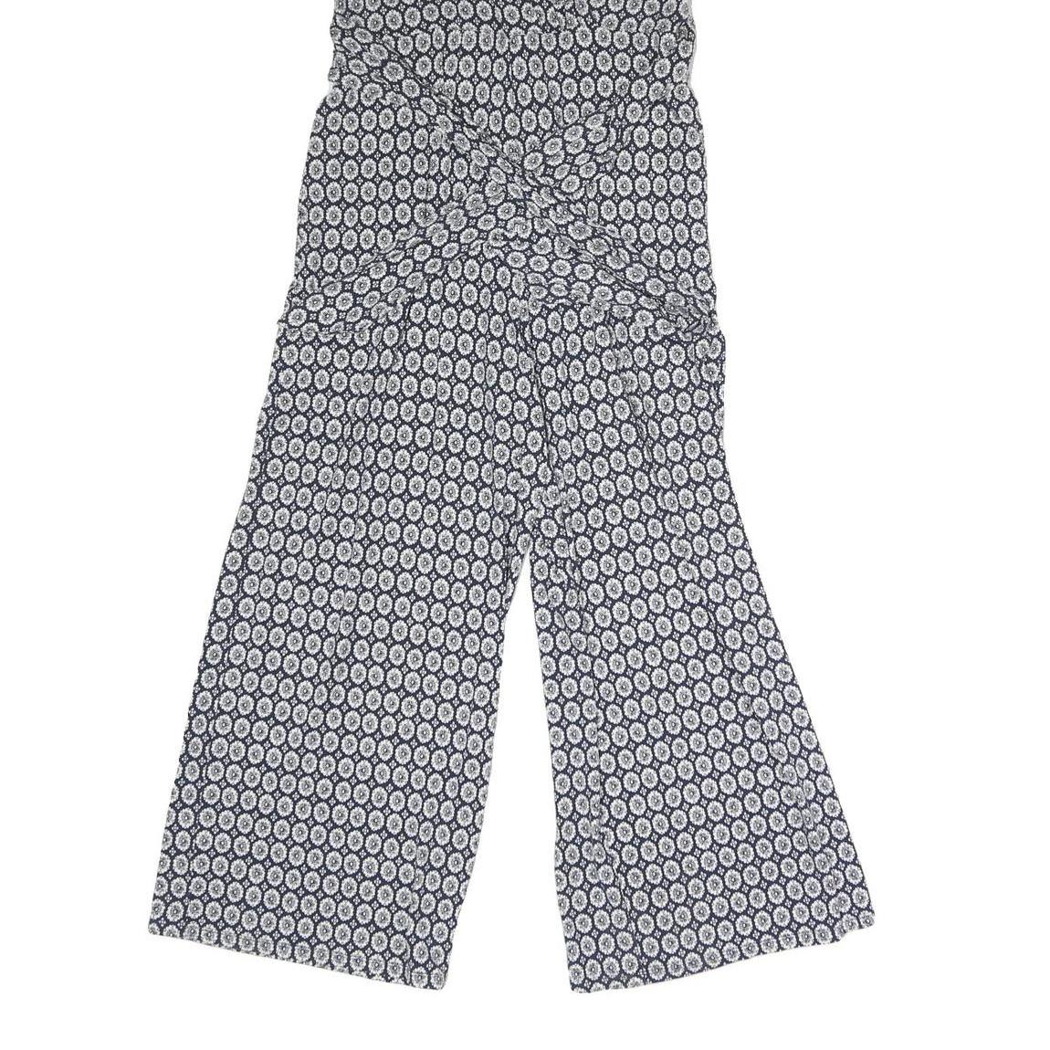 BODEN Womens Blue & White Floral Playsuit Wide-Leg Cotton UK 10 Short Sleeve