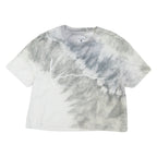 KARL KANI Womens Grey & White Tie Dye T-Shirt S Short Sleeve Crew Neck Cotton