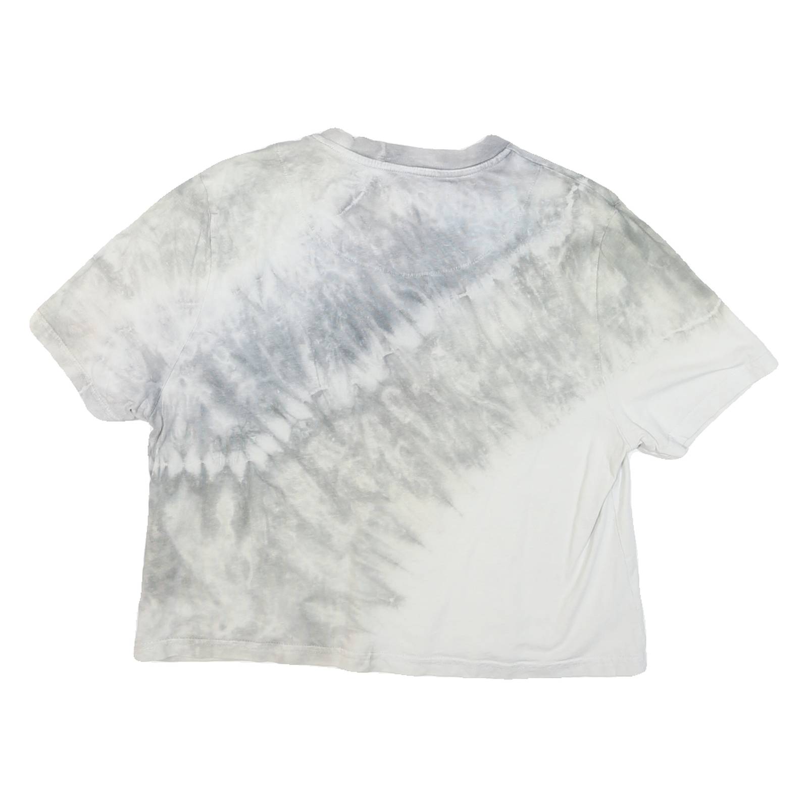 KARL KANI Womens Grey & White Tie Dye T-Shirt S Short Sleeve Crew Neck Cotton