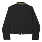 TALLY WEIJL Womens Black & Green Zip Jacket S Polyester Blend Classic Stylish