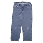 WRANGLER Mens Regular Blue Denim Jeans Cotton Blend W34 L29 Classic Zip Closure