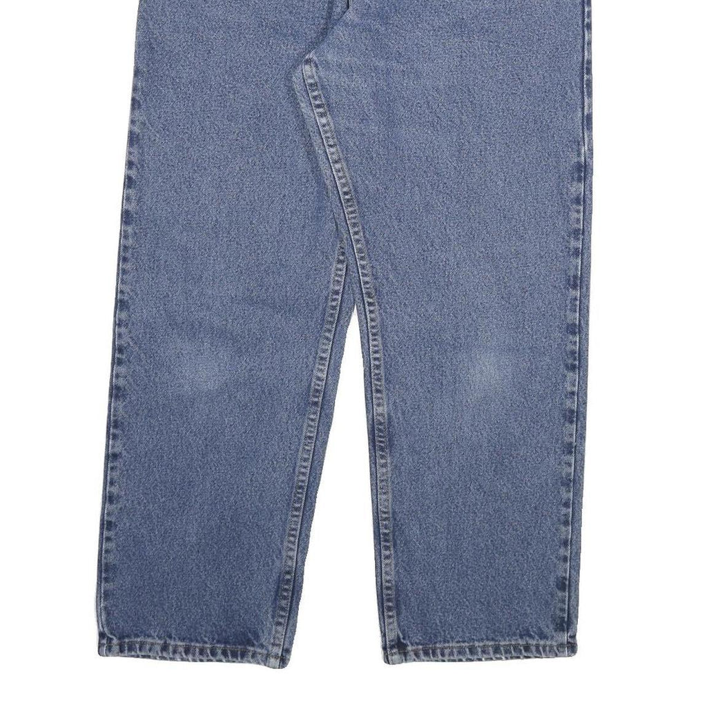 WRANGLER Mens Regular Blue Denim Jeans Cotton Blend W34 L29 Classic Zip Closure