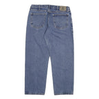 WRANGLER Mens Regular Blue Denim Jeans Cotton Blend W34 L29 Classic Zip Closure