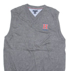 TOMMY HILFIGER Tall Mens Vest Grey V-Neck Tight Knit M