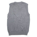 TOMMY HILFIGER Tall Mens Vest Grey V-Neck Tight Knit M