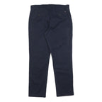 TOMMY HILFIGER Mens Cotton Blend Navy Slim Trousers W32 L30 Stylish Zip Closure