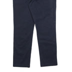 TOMMY HILFIGER Mens Cotton Blend Navy Slim Trousers W32 L30 Stylish Zip Closure