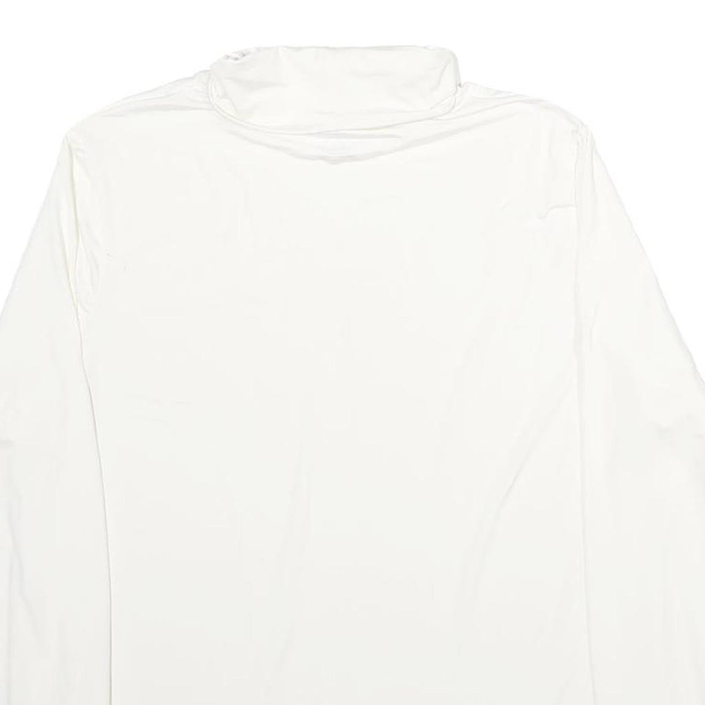 LANDS END Womens White Plain Jumper Roll Neck Basic Knit XL Casual Polyester Top