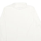 LANDS END Womens White Plain Jumper Roll Neck Basic Knit XL Casual Polyester Top