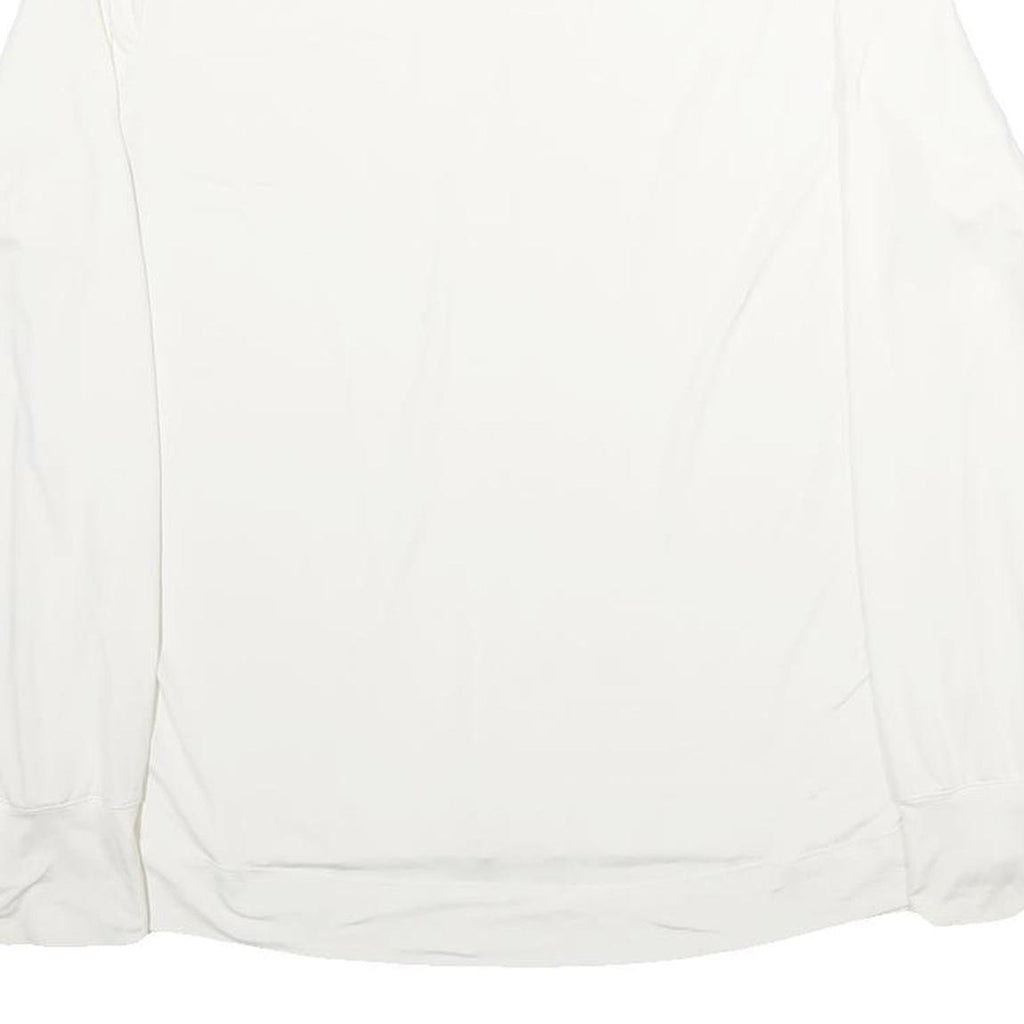 LANDS END Womens White Plain Jumper Roll Neck Basic Knit XL Casual Polyester Top