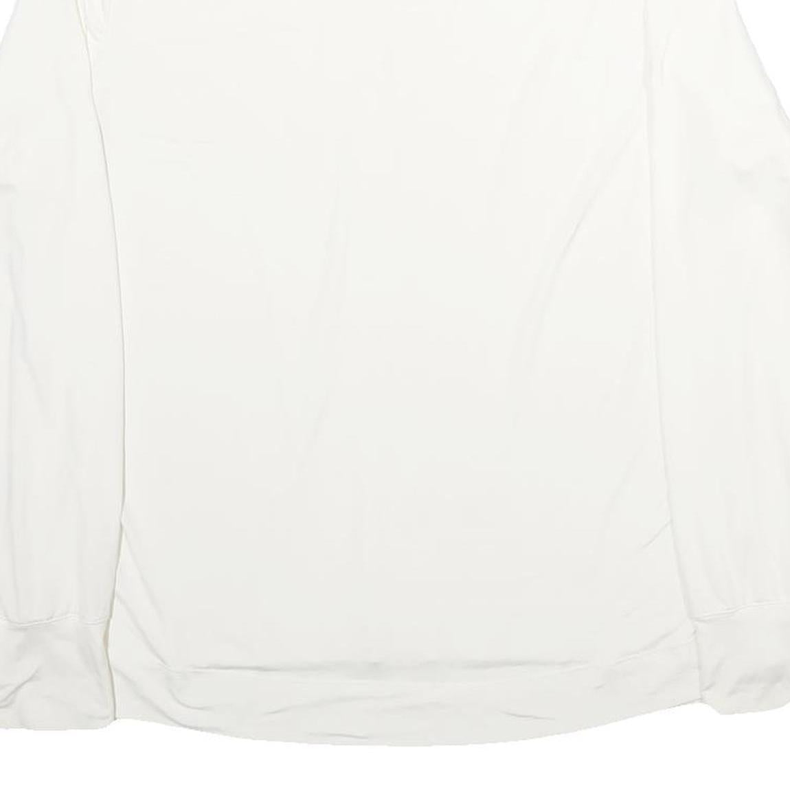 LANDS END Womens White Plain Jumper Roll Neck Basic Knit XL Casual Polyester Top