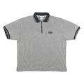 LOTTO Mens Black & White Checked Short Sleeve Polo Shirt L Cotton Blend Zip Neck