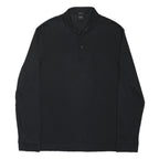 BOSS HUGO BOSS Mens Black Long Sleeve Plain XL Cotton Blend Polo Shirt