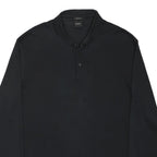 BOSS HUGO BOSS Mens Black Long Sleeve Plain XL Cotton Blend Polo Shirt