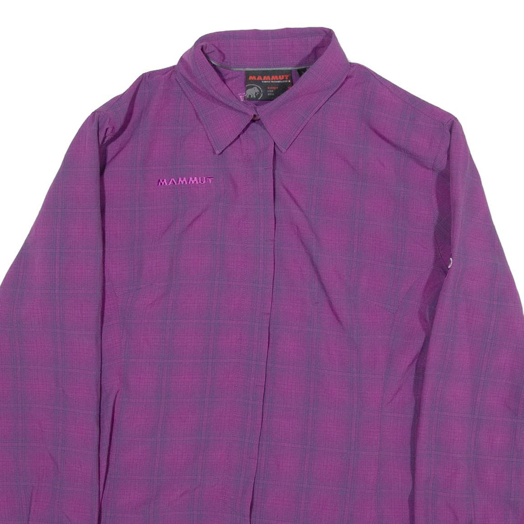MAMMUT Womens Shirt Purple Check Long Sleeve M
