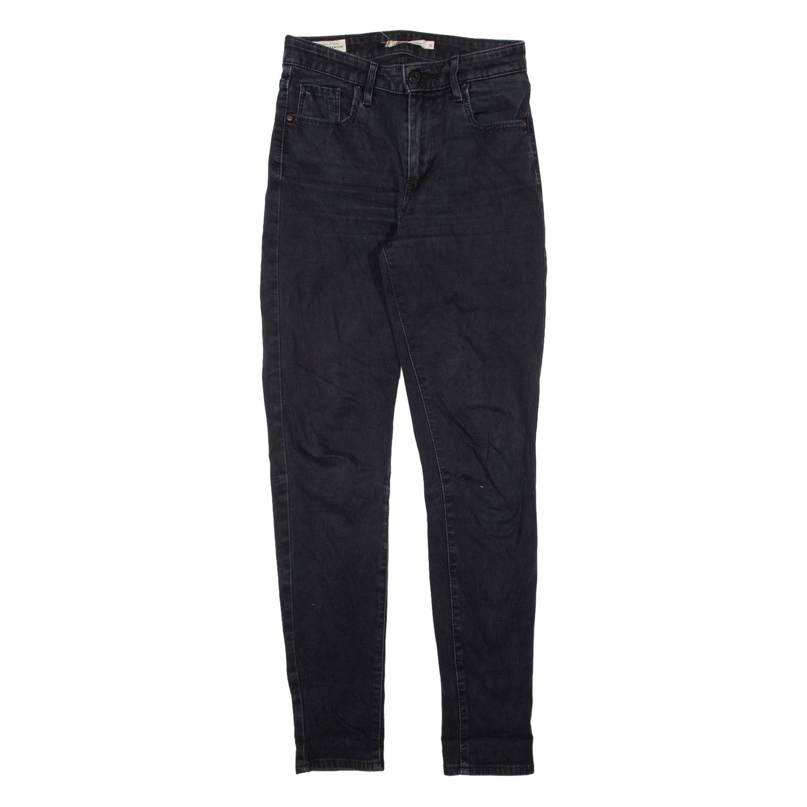LEVI'S 721 High Rise Womens Jeans Black Slim Skinny W26 L30