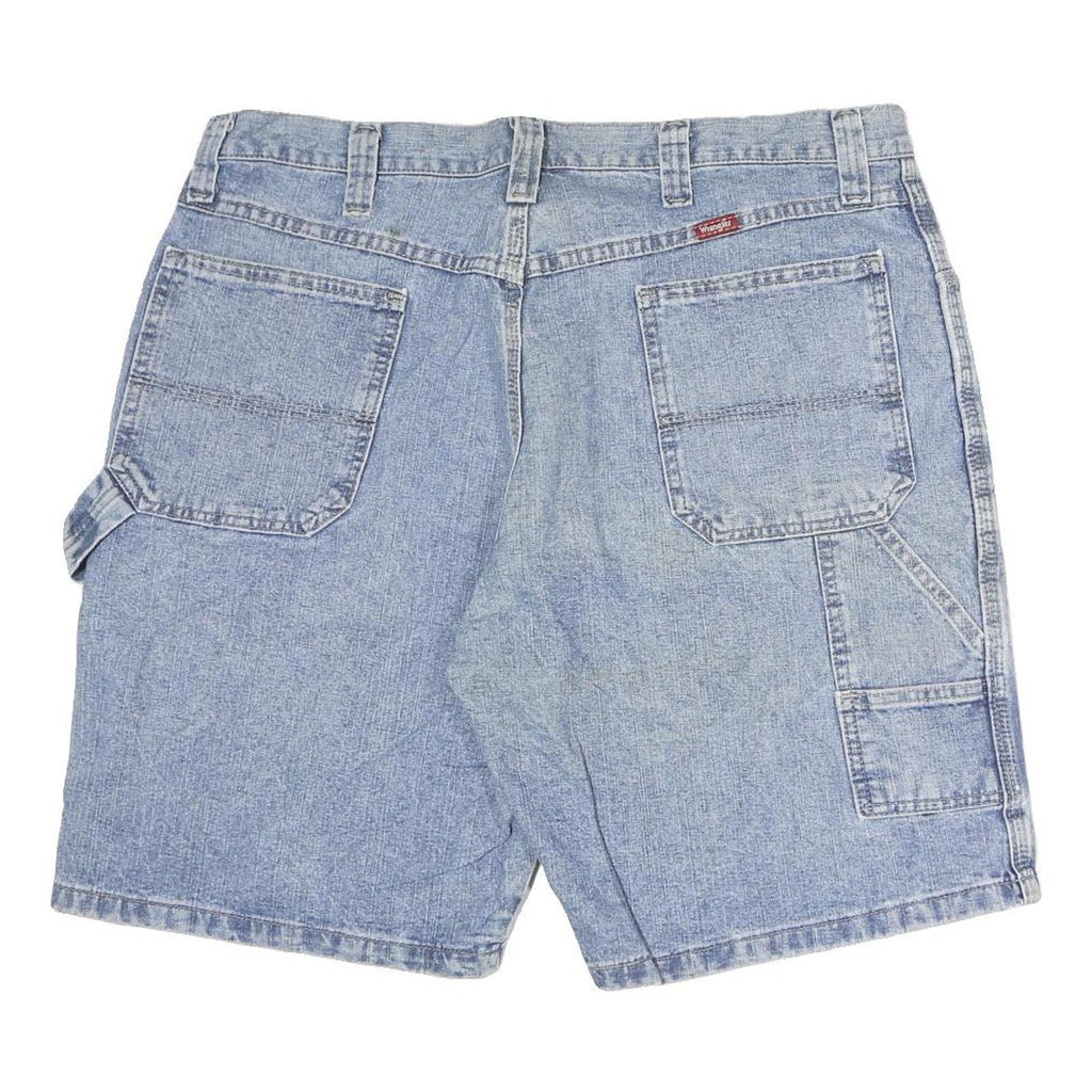 WRANGLER Mens Denim Blue Casual Shorts M W36 Relaxed Fit Utility Style