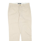 POLO RALPH LAUREN Womens Cotton Blend Beige Regular Straight Trousers W32 L31