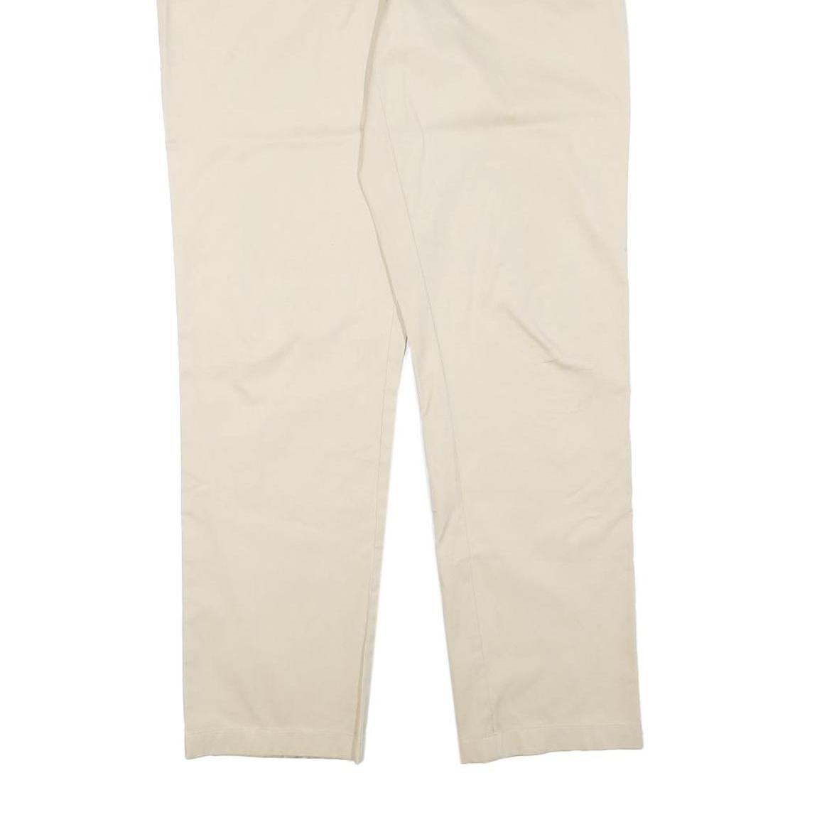 POLO RALPH LAUREN Womens Cotton Blend Beige Regular Straight Trousers W32 L31