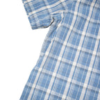 LEVI'S Mens Blue & White Check Shirt L Cotton Blend Casual Short Sleeve Button