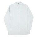 RESISTO Mens White Plain Shirt S Classic Cotton Blend Long Sleeve Button Collar