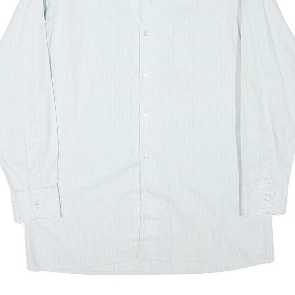 RESISTO Mens White Plain Shirt S Classic Cotton Blend Long Sleeve Button Collar