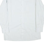 RESISTO Mens White Plain Shirt S Classic Cotton Blend Long Sleeve Button Collar