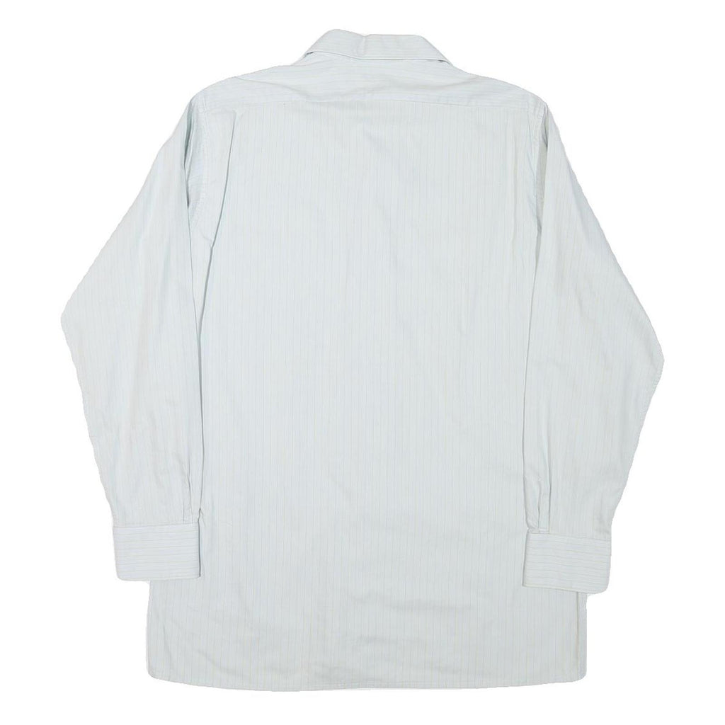 RESISTO Mens White Plain Shirt S Classic Cotton Blend Long Sleeve Button Collar