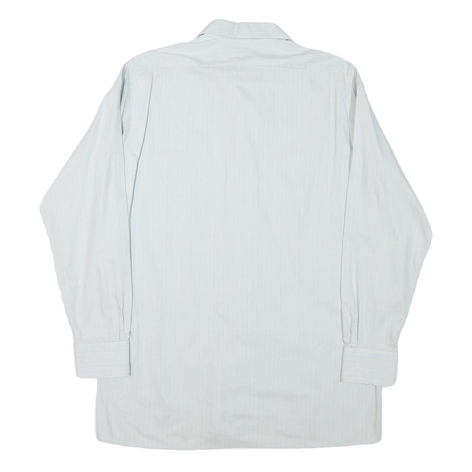 RESISTO Mens White Plain Shirt S Classic Cotton Blend Long Sleeve Button Collar