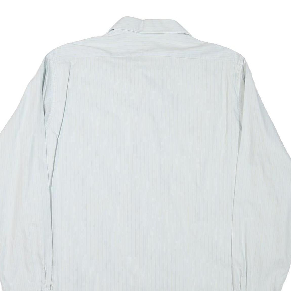 RESISTO Mens White Plain Shirt S Classic Cotton Blend Long Sleeve Button Collar