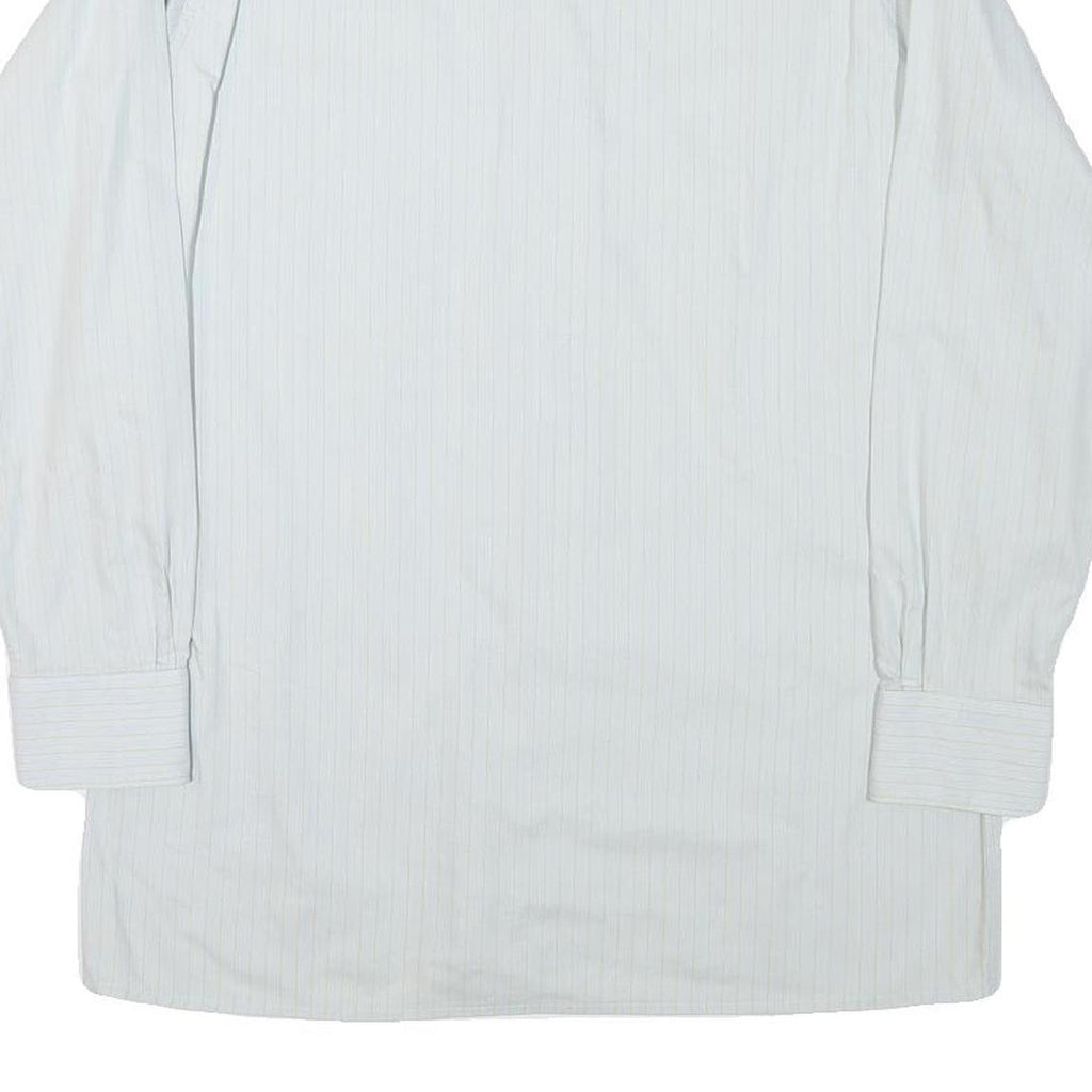 RESISTO Mens White Plain Shirt S Classic Cotton Blend Long Sleeve Button Collar