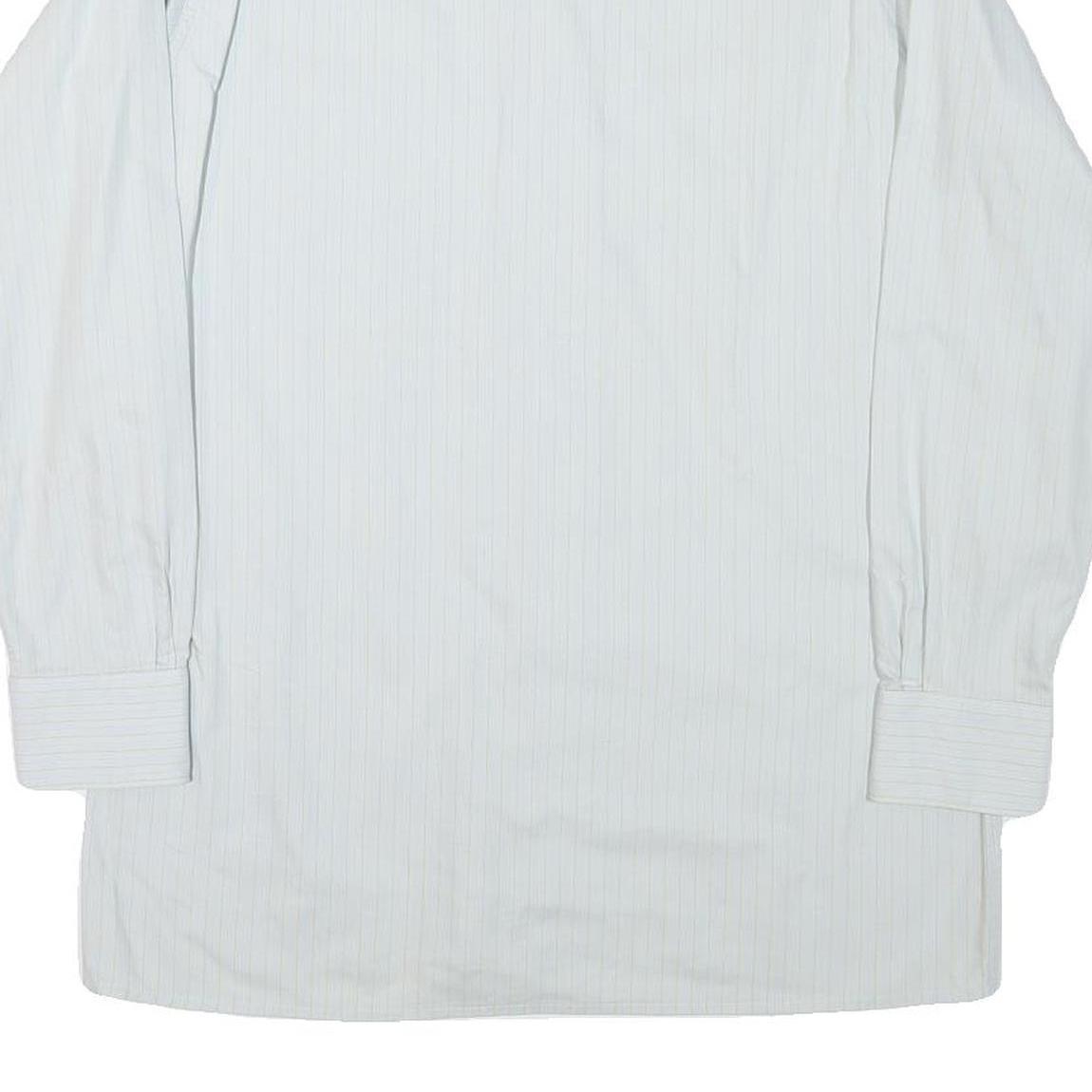 RESISTO Mens White Plain Shirt S Classic Cotton Blend Long Sleeve Button Collar