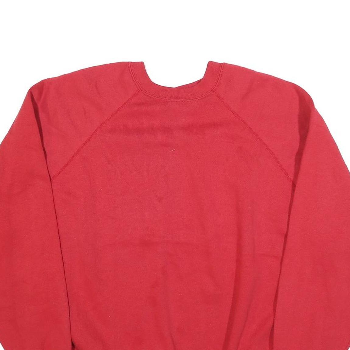 TULTEX Womens Red Sweatshirt Crew Neck 2XL Cotton Blend Comfortable Casual