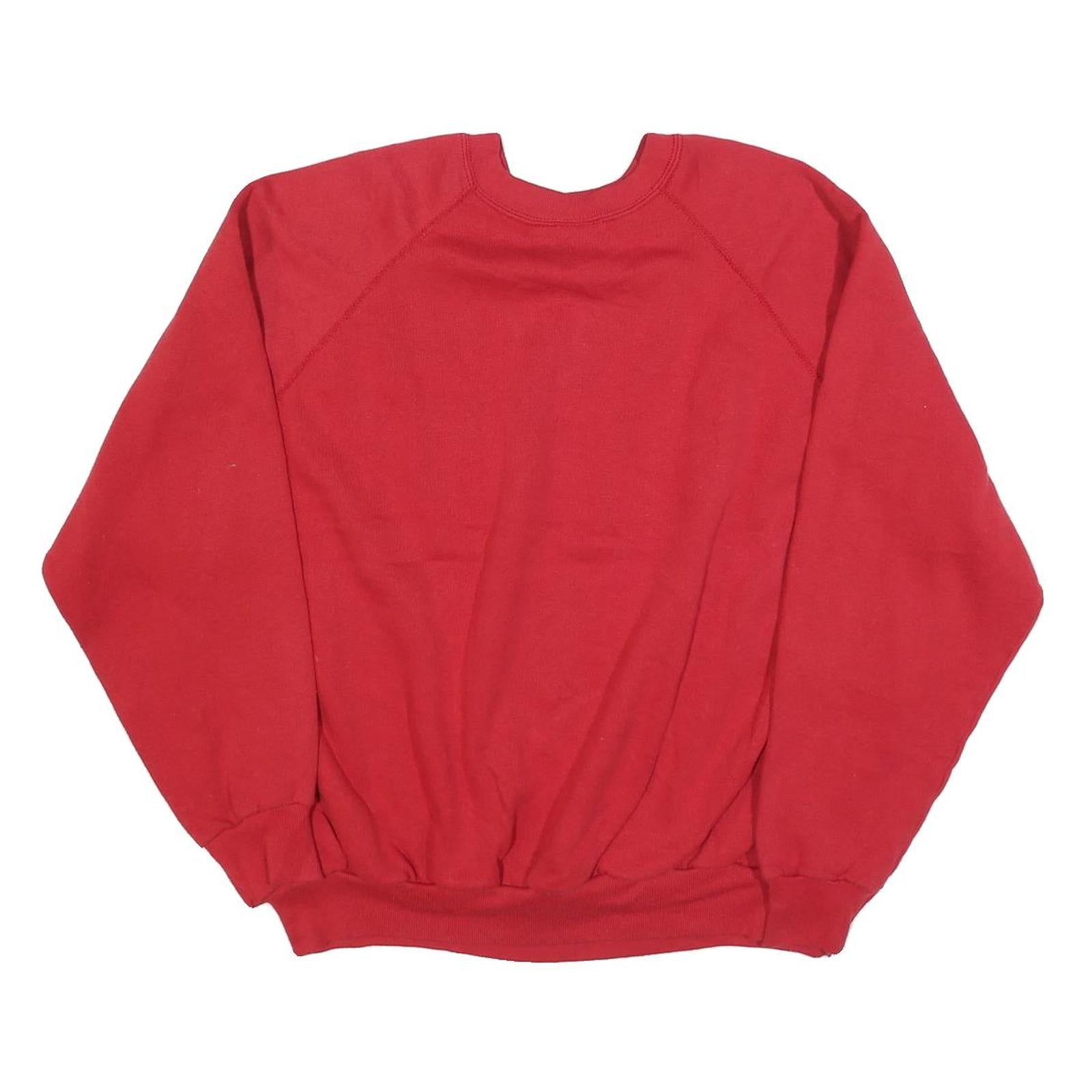 TULTEX Womens Red Sweatshirt Crew Neck 2XL Cotton Blend Comfortable Casual