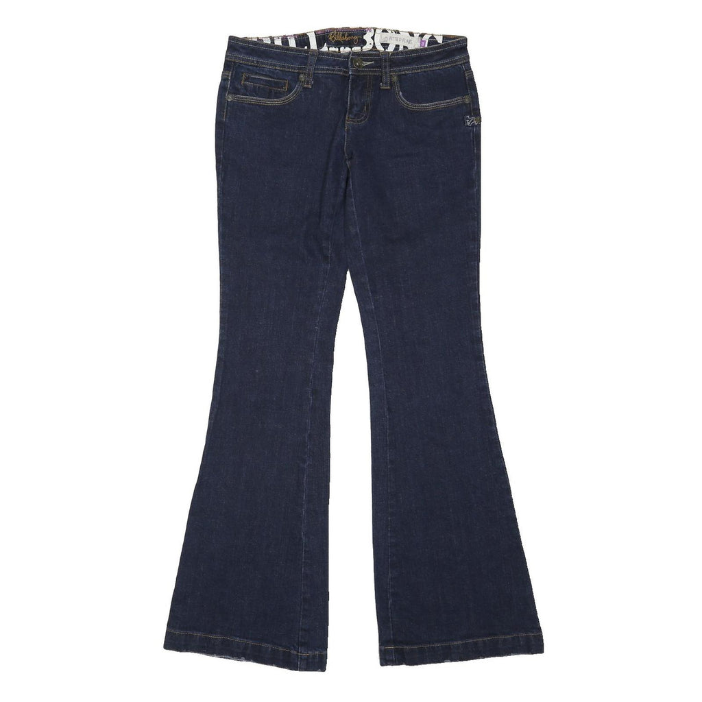 BILLABONG Womens Jeans Blue Relaxed Flared Denim Rinse W30 L32 Stylish Fitted