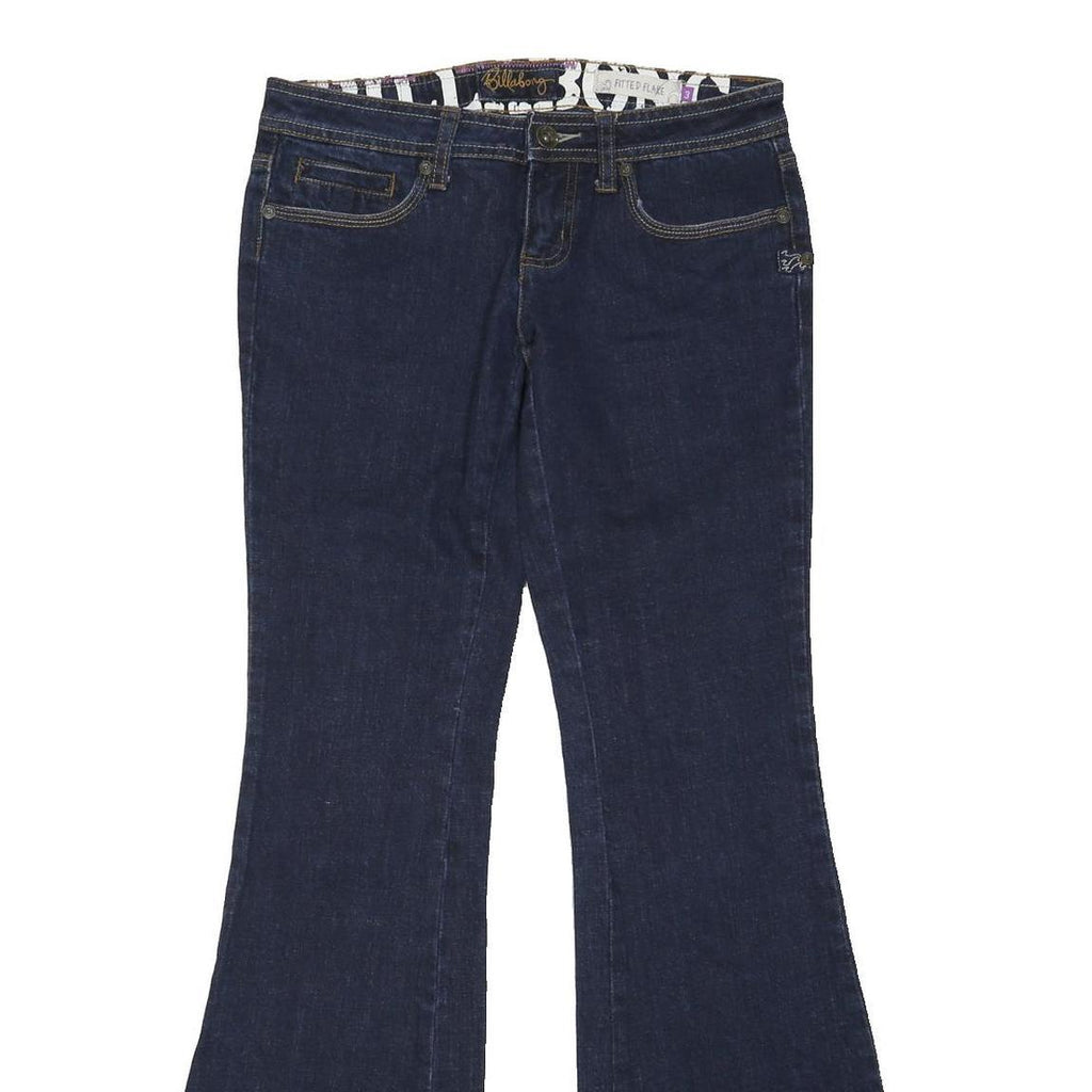 BILLABONG Womens Jeans Blue Relaxed Flared Denim Rinse W30 L32 Stylish Fitted