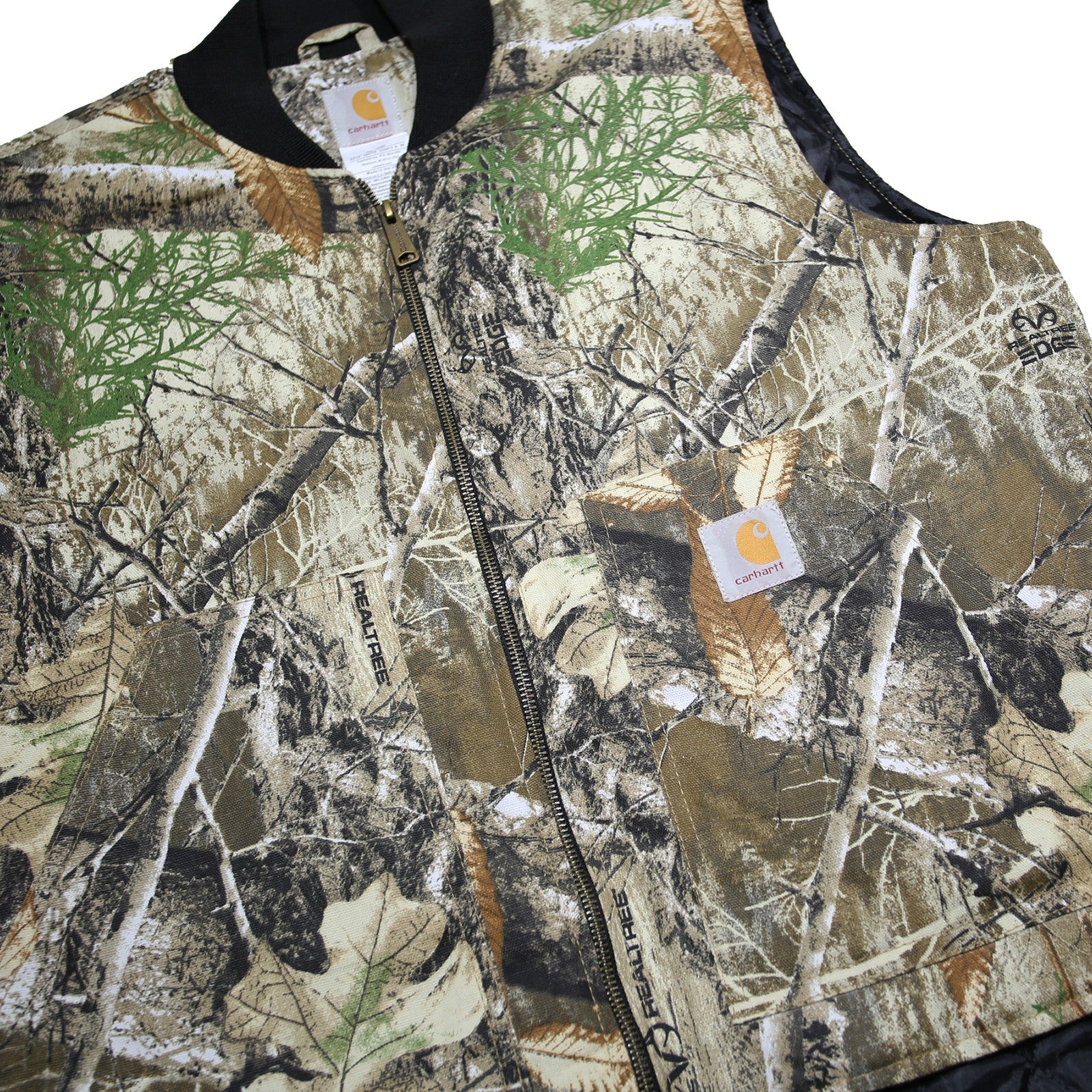 CARHARTT Mens Beige & Green Camouflage Quilted Jacket M Cotton Woven Sleeveless