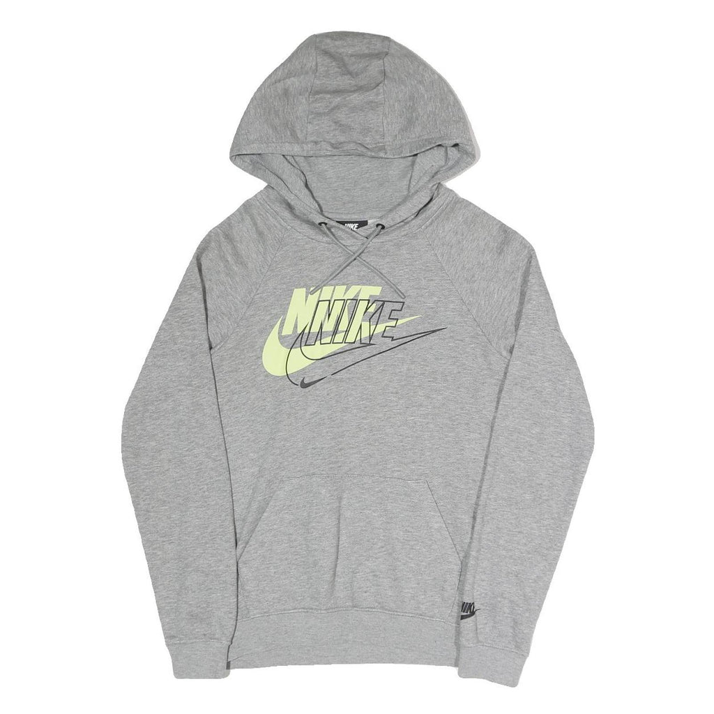 NIKE Mens Grey Hoodie XS Cotton Blend Multi Logo Pullover Sweatshirt