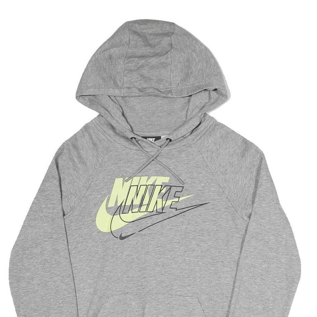 NIKE Mens Grey Hoodie XS Cotton Blend Multi Logo Pullover Sweatshirt