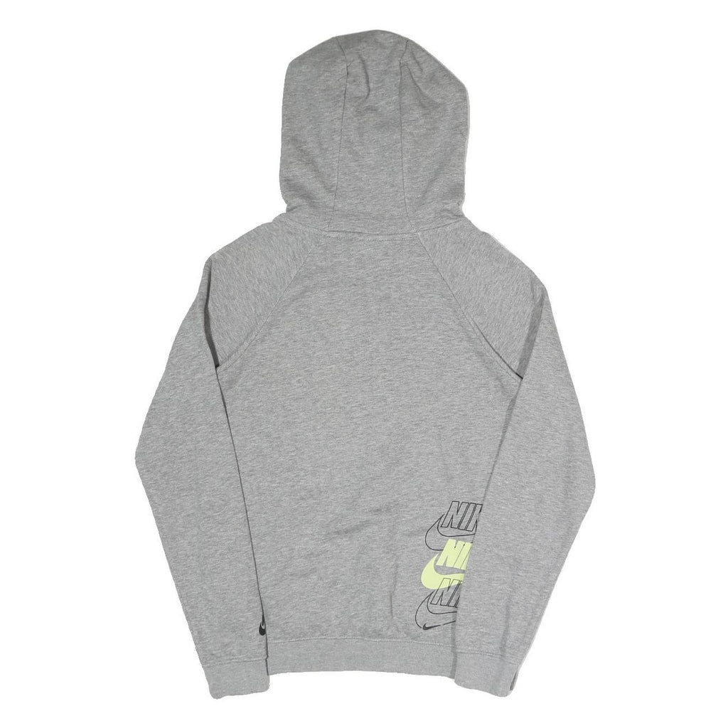 NIKE Mens Grey Hoodie XS Cotton Blend Multi Logo Pullover Sweatshirt