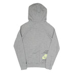 NIKE Mens Grey Hoodie XS Cotton Blend Multi Logo Pullover Sweatshirt