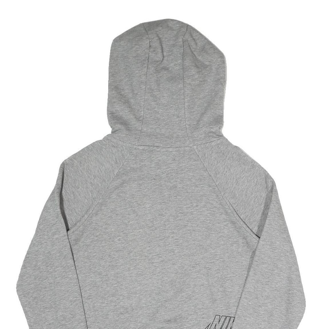 NIKE Mens Grey Hoodie XS Cotton Blend Multi Logo Pullover Sweatshirt