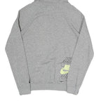 NIKE Mens Grey Hoodie XS Cotton Blend Multi Logo Pullover Sweatshirt