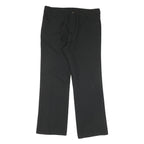 WRANGLER Mens Cotton Black Regular Straight Trousers W36 L30 Casual Zip Closure