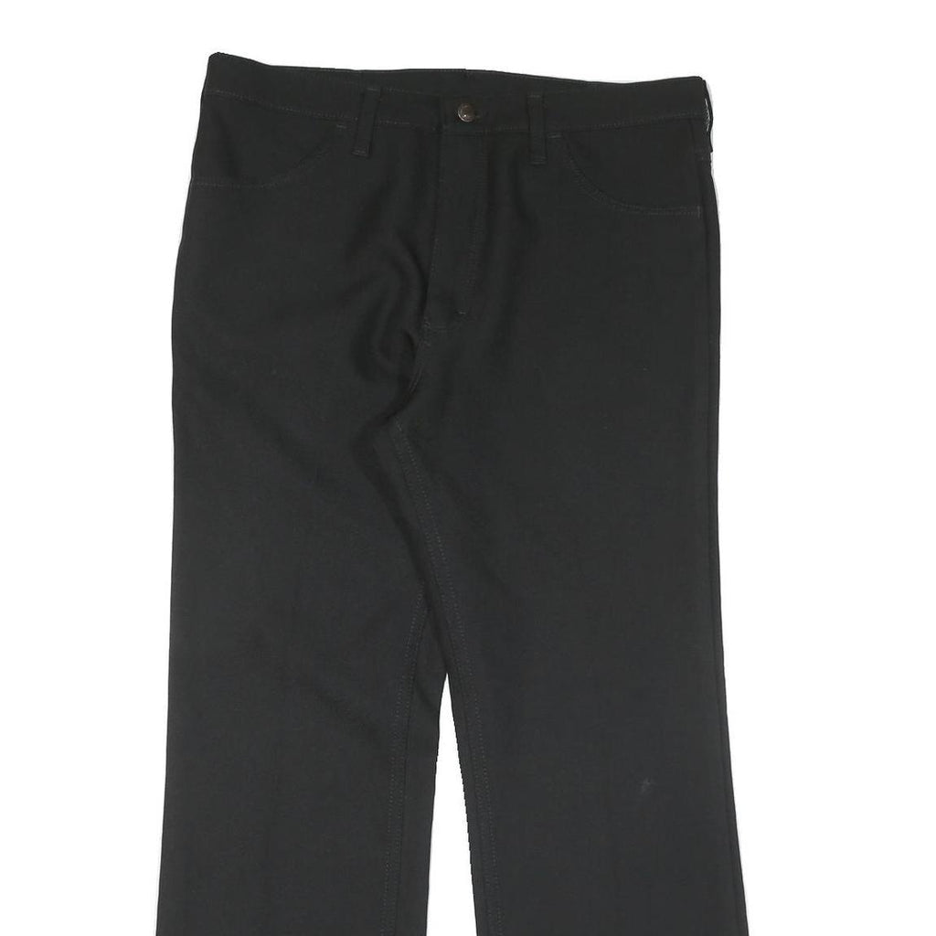 WRANGLER Mens Cotton Black Regular Straight Trousers W36 L30 Casual Zip Closure