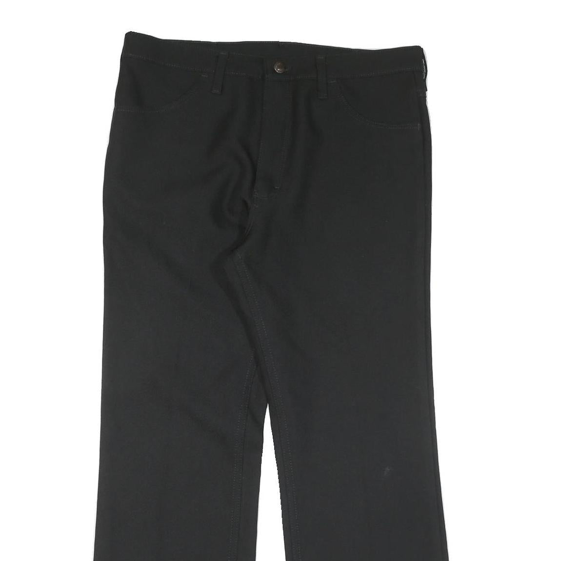 WRANGLER Mens Cotton Black Regular Straight Trousers W36 L30 Casual Zip Closure