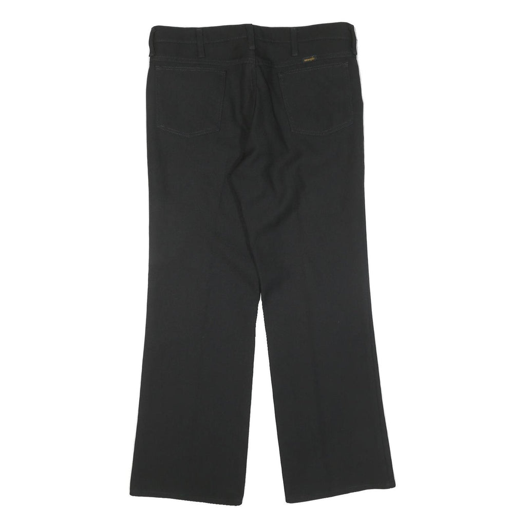 WRANGLER Mens Cotton Black Regular Straight Trousers W36 L30 Casual Zip Closure