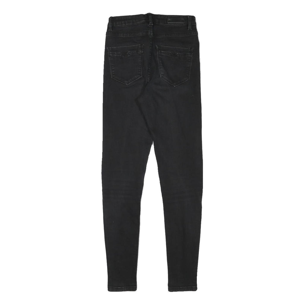 DIESEL Womens Black Slim Skinny Denim Jeans Cotton Blend W24 L28 Zip