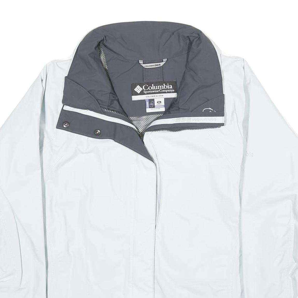 COLUMBIA Womens White & Grey Outdoor Jacket XL Nylon Zip Waterproof Breathable